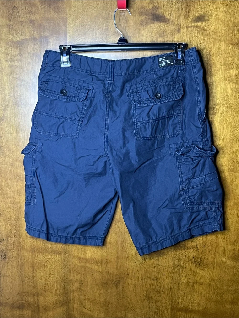 Union Men’s Navy Blue Cargo Shorts Size 34 Outdoor Utility Casual
